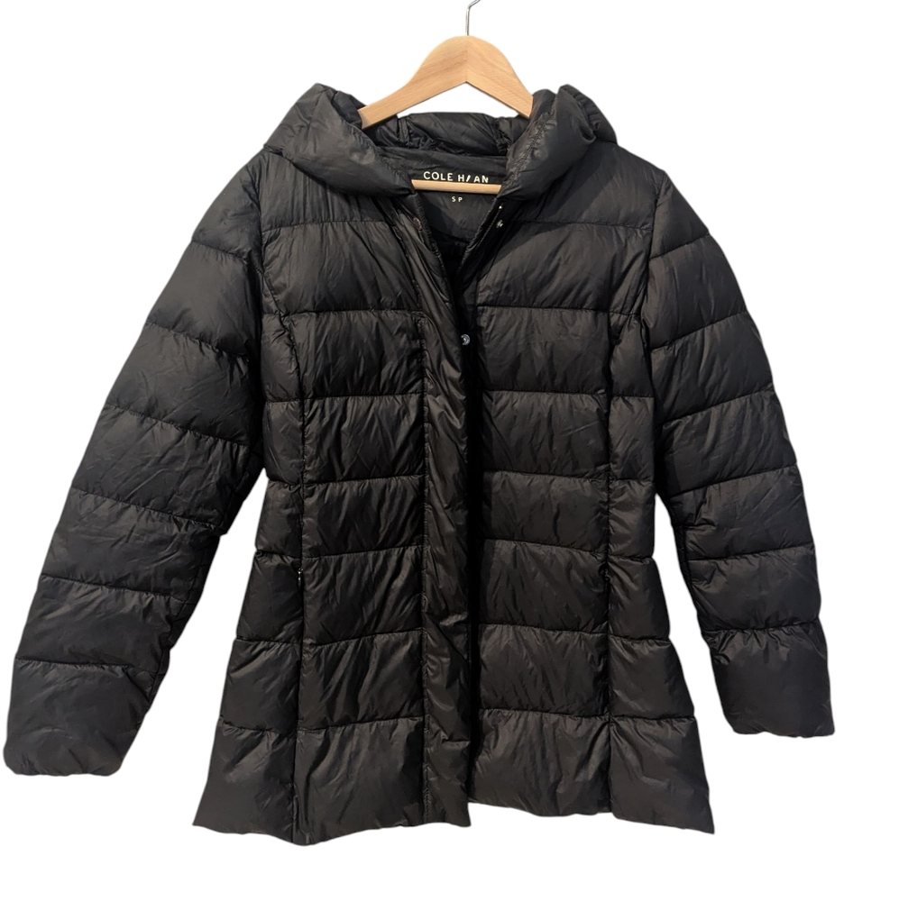COLE HAAN Down Puffer Jacket Black Size SP